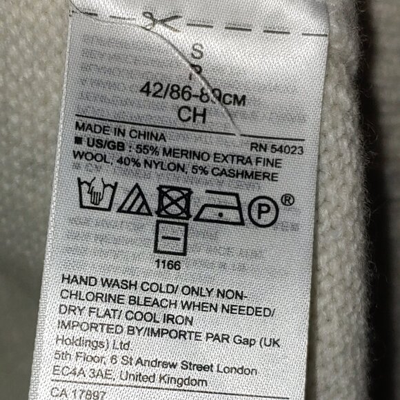 Banana Republic Cashmere Blend Ruffle Off Shoulder Sweater Sz S Oatmeal White - Picture 3 of 5